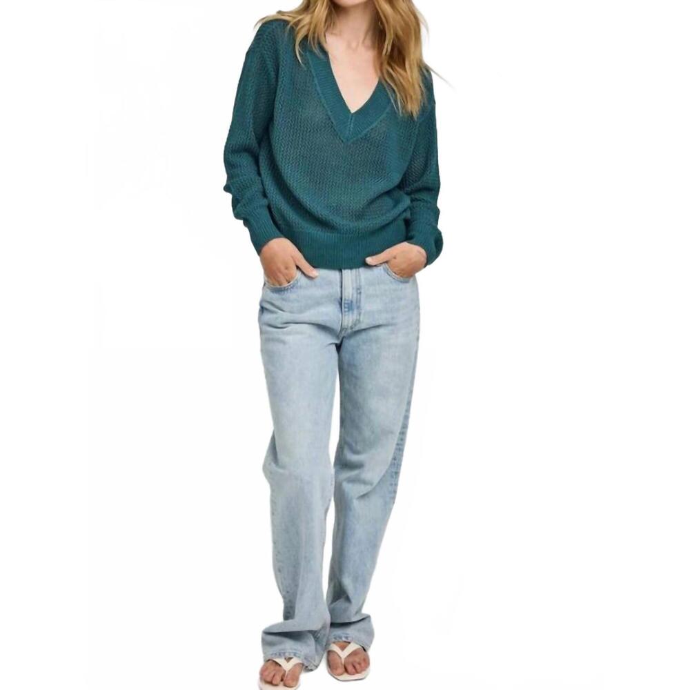 NEW GENTLE FAWN jensen knit pullover sweater in lagoon